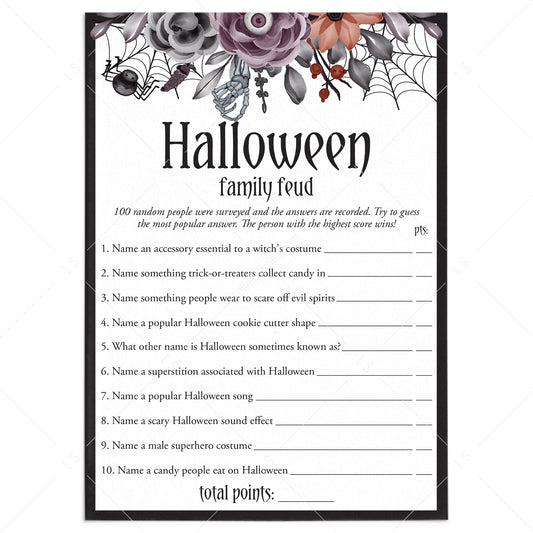 Creepy Halloween Family Feud Game with Answers Download by LittleSizzle