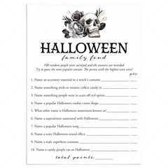 Halloween Family Feud with Answers Printable by LittleSizzle