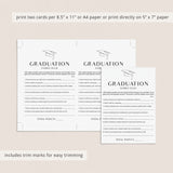 Graduation Family Feud with Answer Key Printable