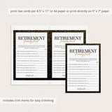 Gold Retirement Party Games Bundle Printable