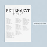 Retirement Party Games for Him Printable