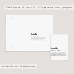 Family Definition Print Digital Download