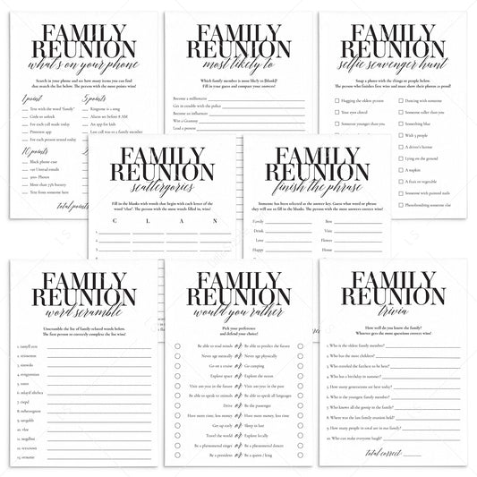 8 Family Reunion Party Games Printable by LittleSizzle