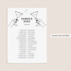 Match The Celebrity Exes Game with Answers Printable