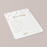 Gold baby shower wishes cards download by LittleSizzle