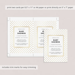 Gold Invitation Templates for Baby Shower
