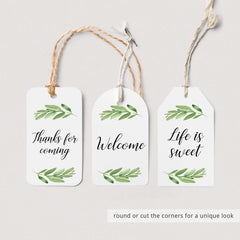 DIY favor tag template greenery theme by LittleSizzle