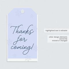 Winter Party Supplies Printable Package