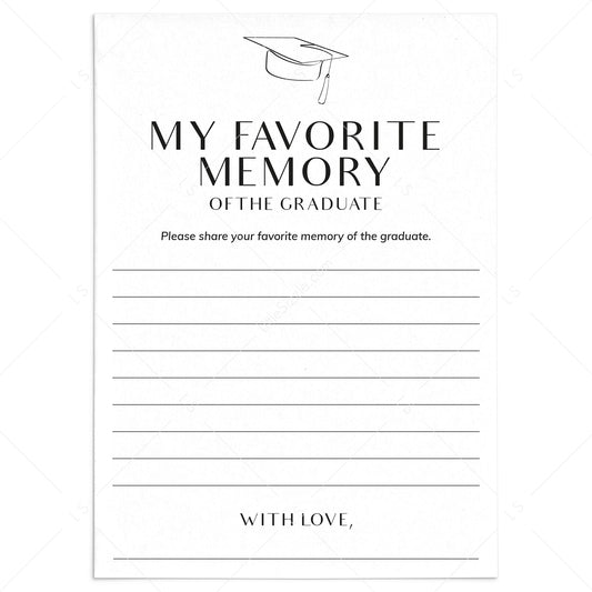 My Favorite Memory Of The Graduate Card Printable by LittleSizzle