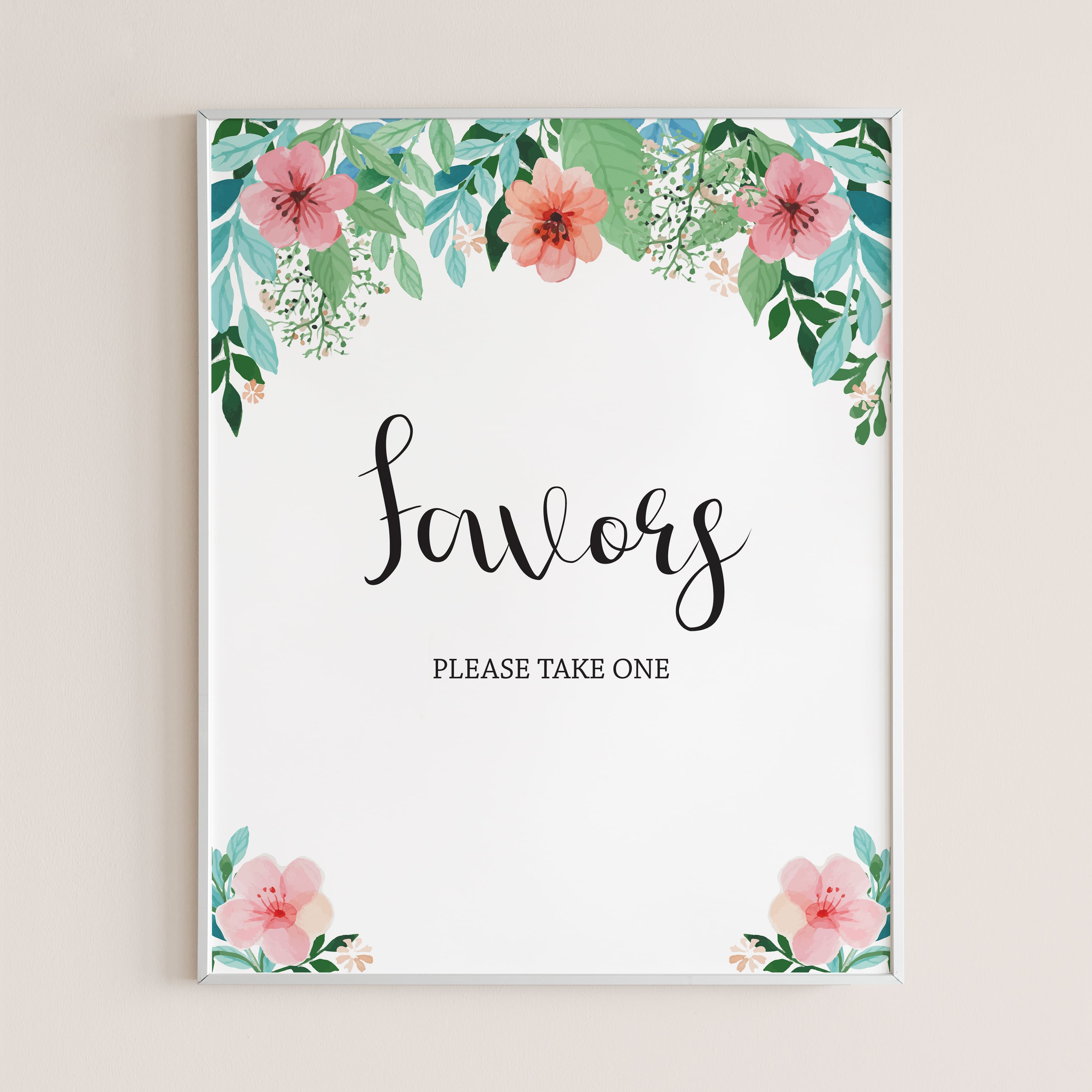 Floral shower favors sign printable by LittleSizzle