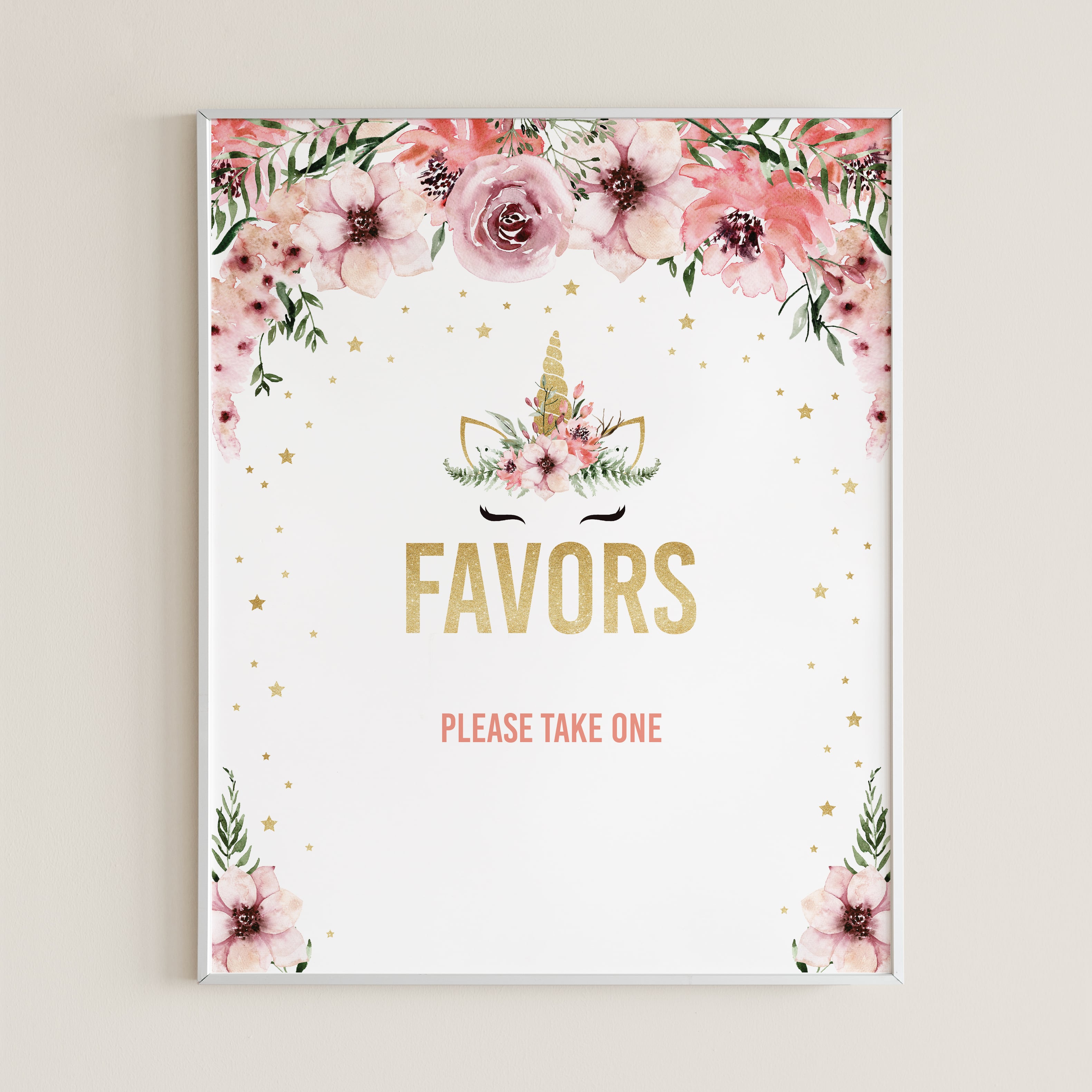 Favors table sign for unicorn themed party by LittleSizzle