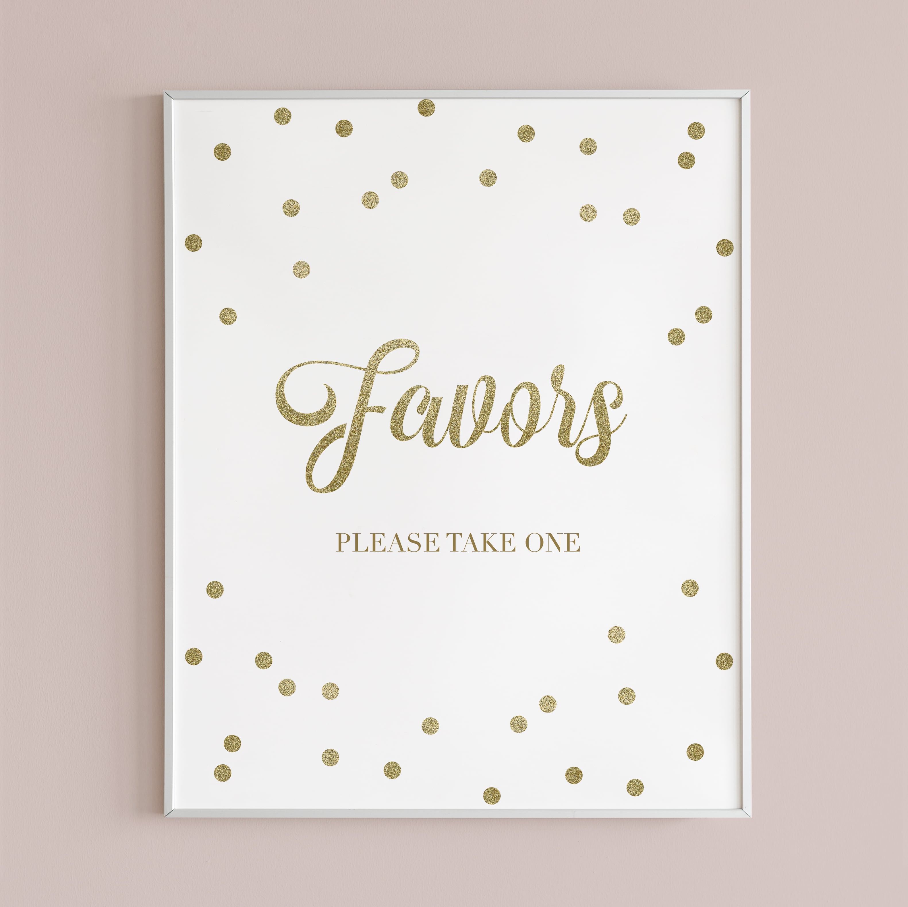 Favors sign printable for gold and white party by LittleSizzle