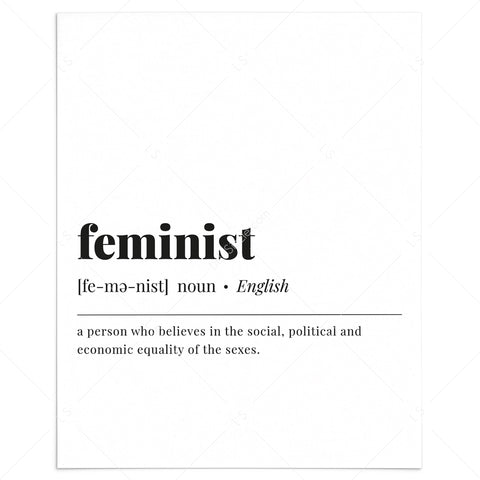 Feminist Definition Print | Feminist Wall Art Printable | Instant ...