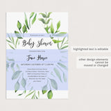 Classic Baby Shower Invitation with Green Frame