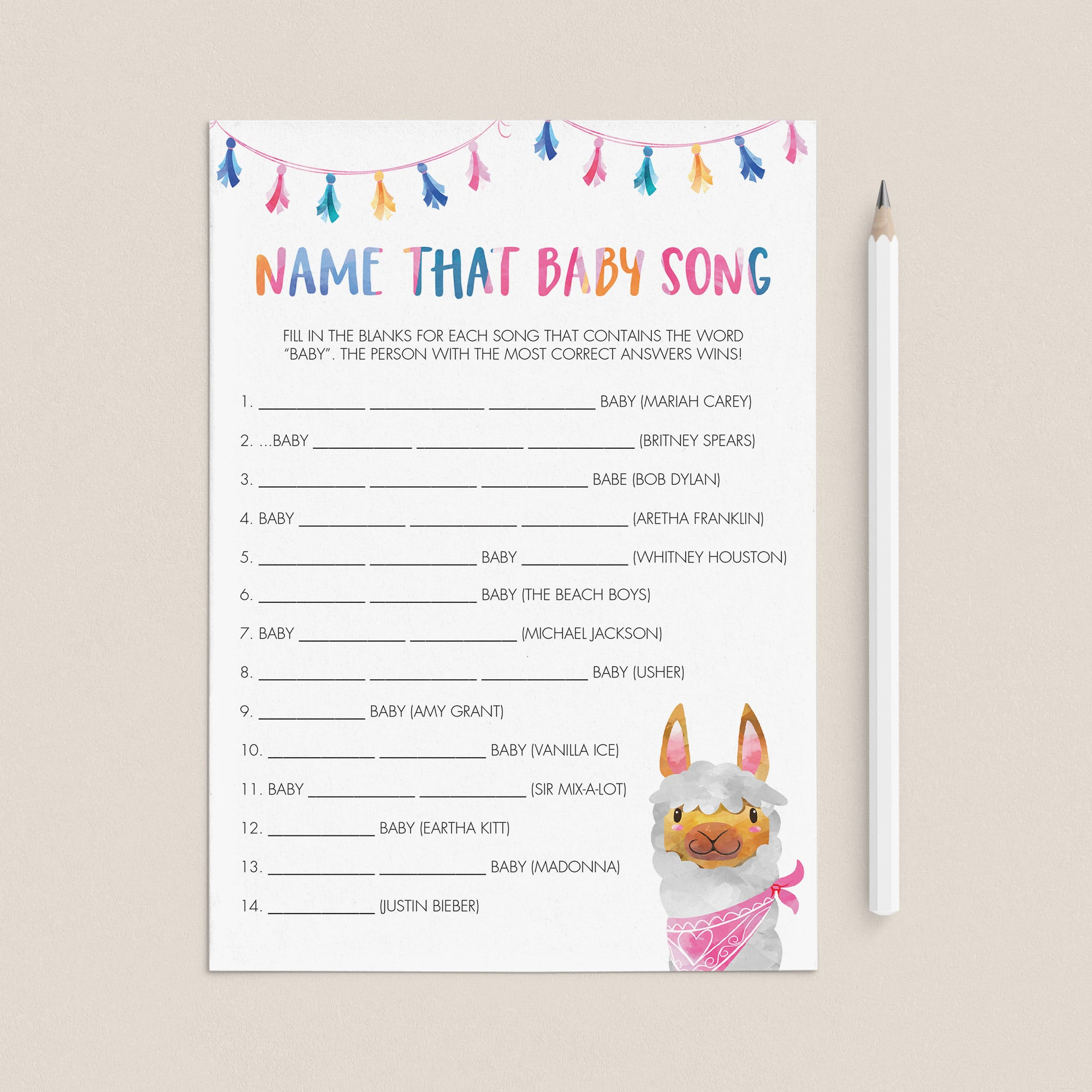 Buy Baby Shower Game Printables 2022 Baby Party Game Song Game Online in  India 