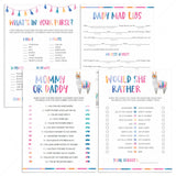 Fiesta Baby Shower Games Pack Printable by LittleSizzle
