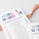 Mommy or daddy quiz baby shower game download by LittleSizzle