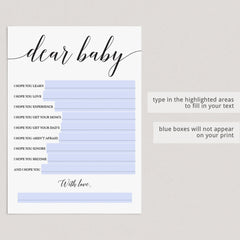 Elegant Wishes for Baby Cards Printable & Fillable PDF