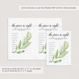 The Price is Right Baby Shower Game Greenery