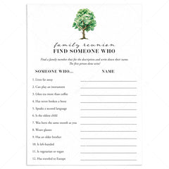 Find Someone Family Reunion Game Printable by LittleSizzle