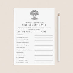Family Reunion Icebreaker Games Printable