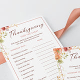 Thanksgiving Find The Guest Game Card Printable