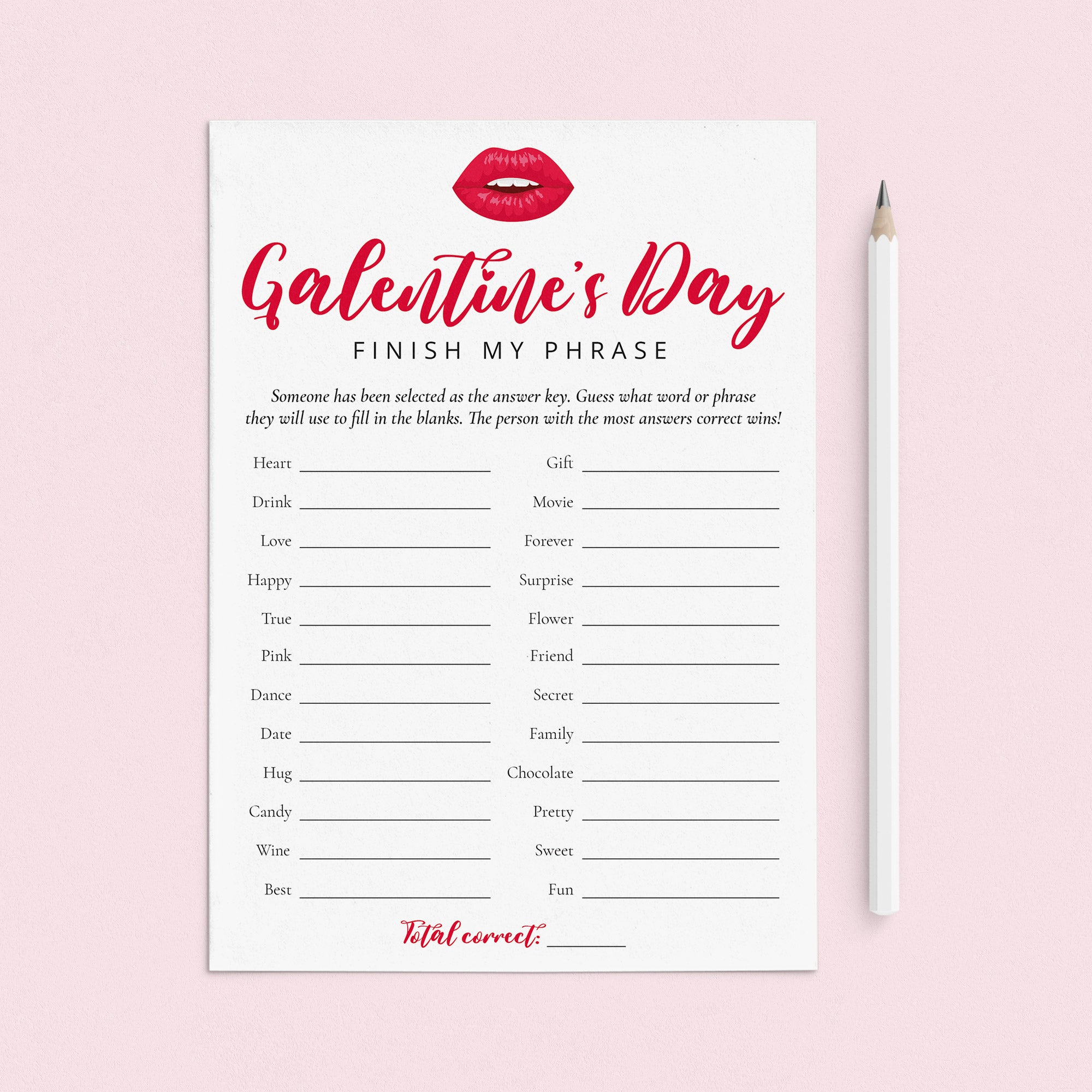 Finish That Phrase Galentines Day Game Digital Download by LittleSizzle