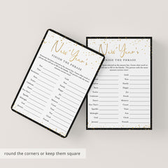 New Year's Eve Party Game for Groups Printable Finish The Phrase