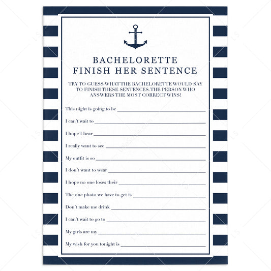 Finish The Bachelorette's Sentence Game Printable by LittleSizzle