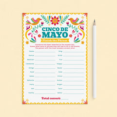 Cinco de Mayo Game for Groups Finish The Phrase Printable by LittleSizzle