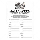 Adult Halloween Party Game for Groups Printable by LittleSizzle