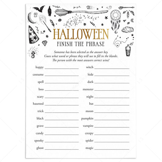 Witches Halloween Party Game for Groups Printable by LittleSizzle