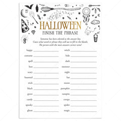 Witches Halloween Party Game for Groups Printable by LittleSizzle
