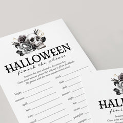 Adult Halloween Party Game for Groups Printable