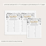 Witches Halloween Party Game for Groups Printable