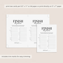 Anniversary Party Game for Group Finish The Phrase Printable