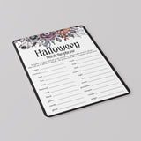 Floral Halloween Ladies Night Game Finish The Phrase