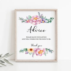 Watercolor flowers baby shower decor for girl by LittleSizzle