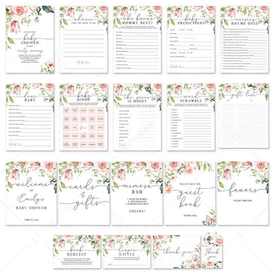 19 Floral Baby Shower Printables Instant Download by LittleSizzle