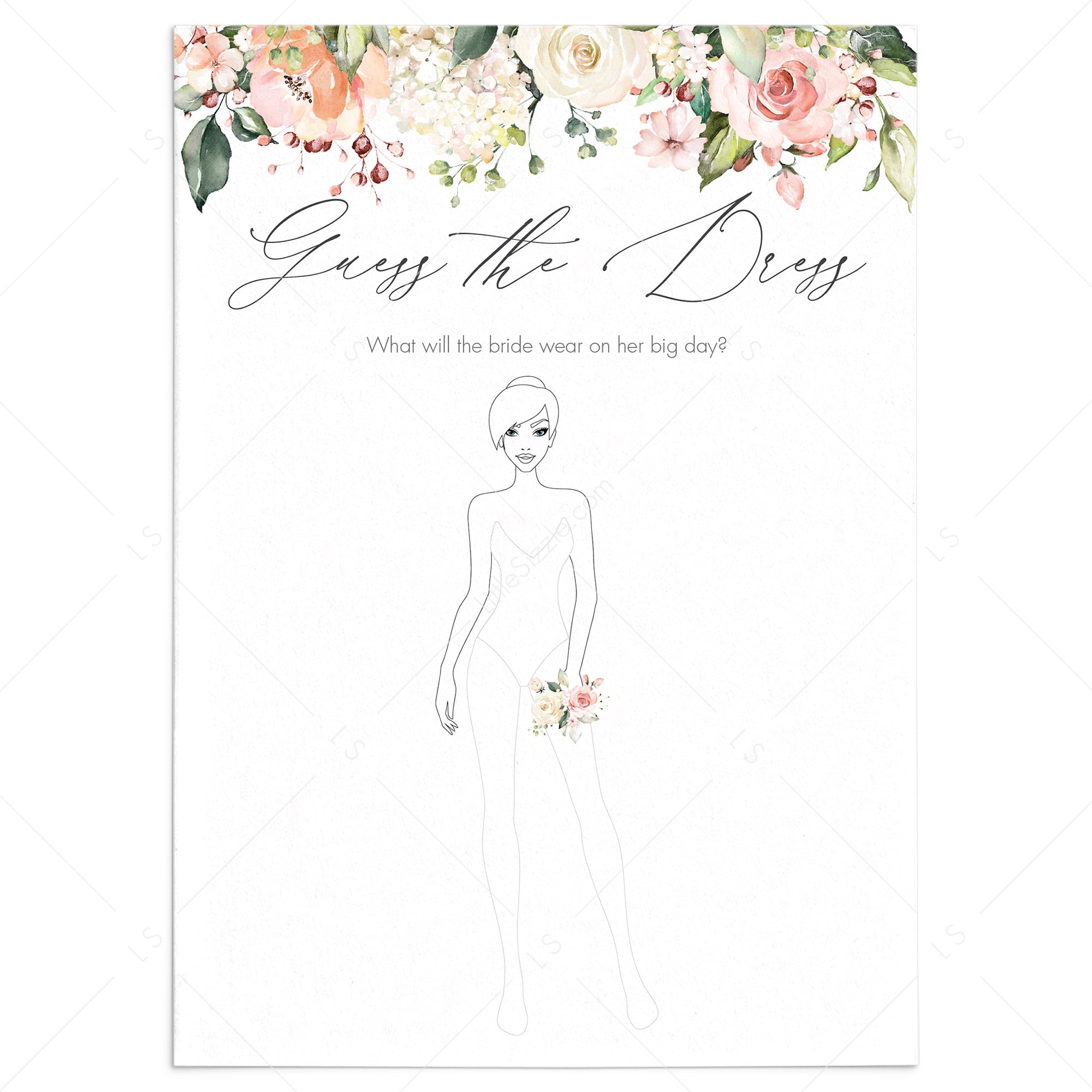 floral bridalshower drawing game printables by LittleSizzle