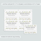 Custom diaper raffle cards for floral themed baby shower by LittleSizzle