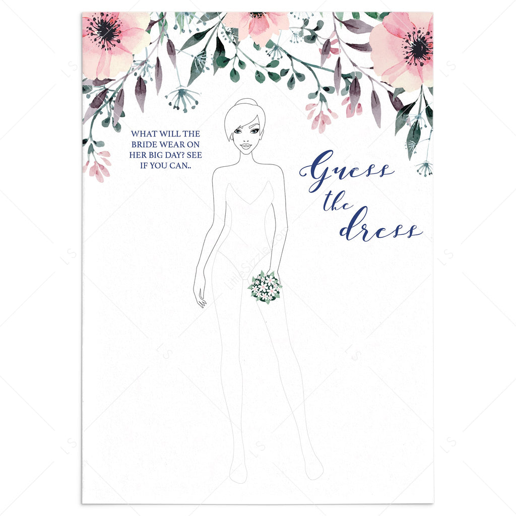 sketch the dress bridal shower game Sketch the Dress Bridal Shower Game