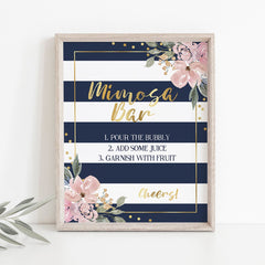 Instant download pink and navy shower decor by LittleSizzle