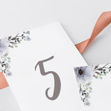 Watercolor floral table number template by LittleSizzle
