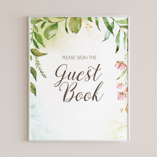 Baby shower guest book sign printable garden themed by LittleSizzle