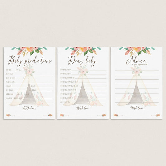 Teepee Baby Shower Games and Keepsakes Bundle by LittleSizzle