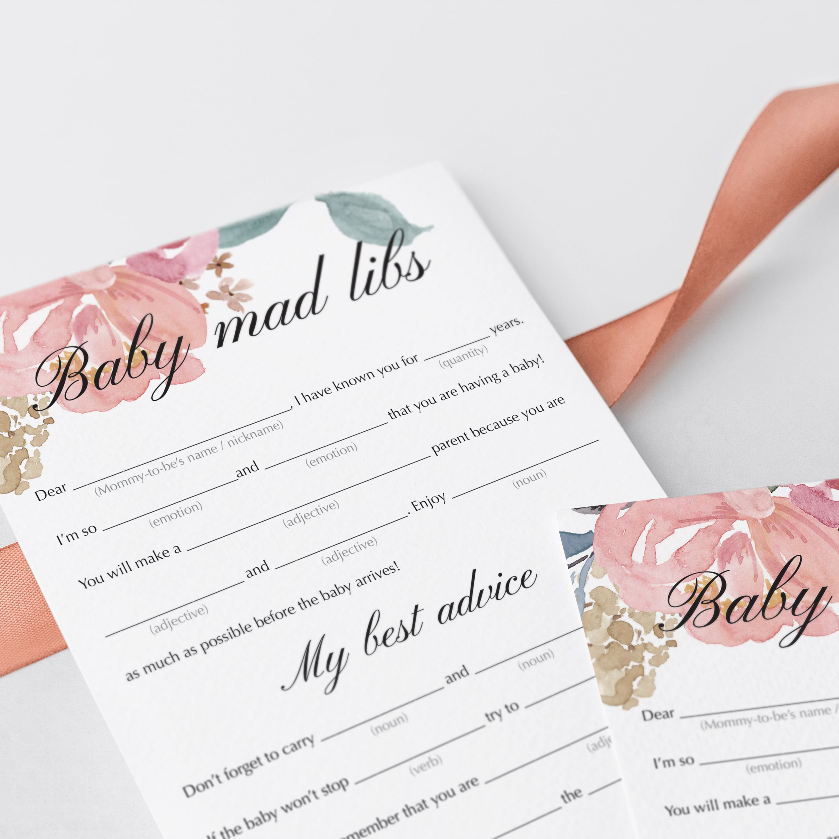 Blush floral baby shower games by LittleSizzle