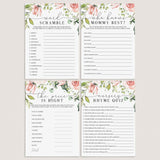 Blush baby shower games pack printable by LittleSizzle