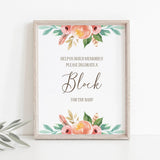 Floral baby shower activity sign  by LittleSizzle