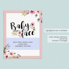 DIY baby face game for girl baby showers by LittleSizzle